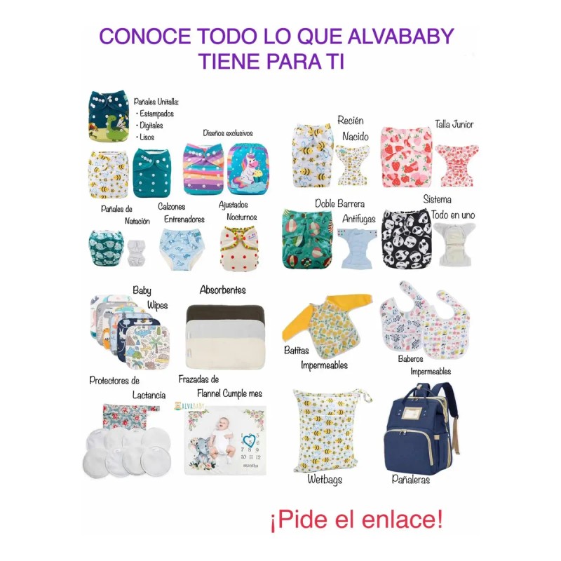 Paquete 10 Pañales Ecológicos Recién Nacido Alvababy