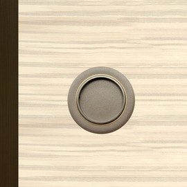 Fusuma Pull Handle, 1 Piece, Blunt Color (Pearl Black x Gold Edging), Fusuma Pull Round, Bottom Dimensions 1.9 inches (49 mm), Japanese Modern, Western-style [Easy Installation, Pull Nail Included]