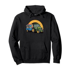 Back To School Tractor Farm Boys Pullover Hoodie