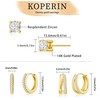 koperin Cute Huggie Stud Hoop Small Dainty 14K Gold Plated