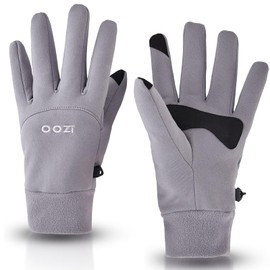 OOZi Winter Gloves Men Women Thermal Gloves Touchscreen Midweight Liner Windproof for Running Biking Driving Hiking (Grey, L)