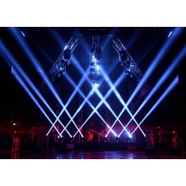 Fmarui Stage Spotlight Backdrop 7x5ft for Band Stage Live Show Carnival Rock Concerts Music Dj Talent Show Rocker Karaoke Rock N Roll Birthday Party Decoration Banner Photoshoot Props