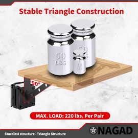 E Track Fixed Shelf Brackets 8 inch 2 Pcs Upgraded Black Heavy Duty Metal DIY E-Track L Shaped Shelf Bracket Etrack Accessories for Shelves in Garage, Enclosed Trailer, Van, Truck, Warehouse, Workshop