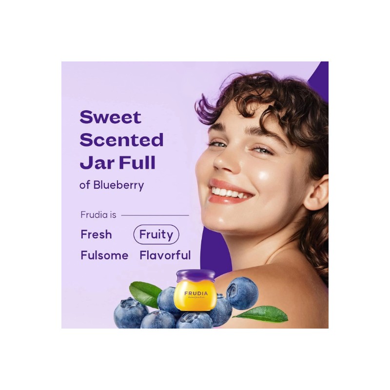WELCOS FRUDIA Honey Lip Balm – Blueberry | Lip Exfoliating,