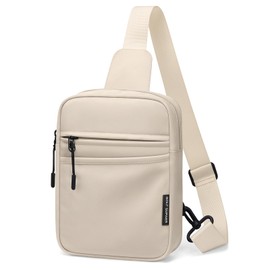 Small Sling Bag for Women and Men, Crossbody Bags Daypack Trendy Fanny Pack Chest Bag with Extended Strap Cross Body Bag for Outdoors Leisure Hiking Travel (Apricot)