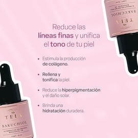 TEIA COSMETICOS Suero facial 2 Bakuchiol reduce arrugas y lneas de expresin, alternativa natural al retinol 15ml                                      