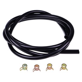 ZTUOAUMA ZTUOAUMA 7' Long 1/4' ID 3/8' OD Black Fuel Line Kit with Clamps Compatible with Small Gas Diesel Powersports Generators Engines Snowmobile Dirt Bike Quad Motorcycle Go Kart Golf Cart