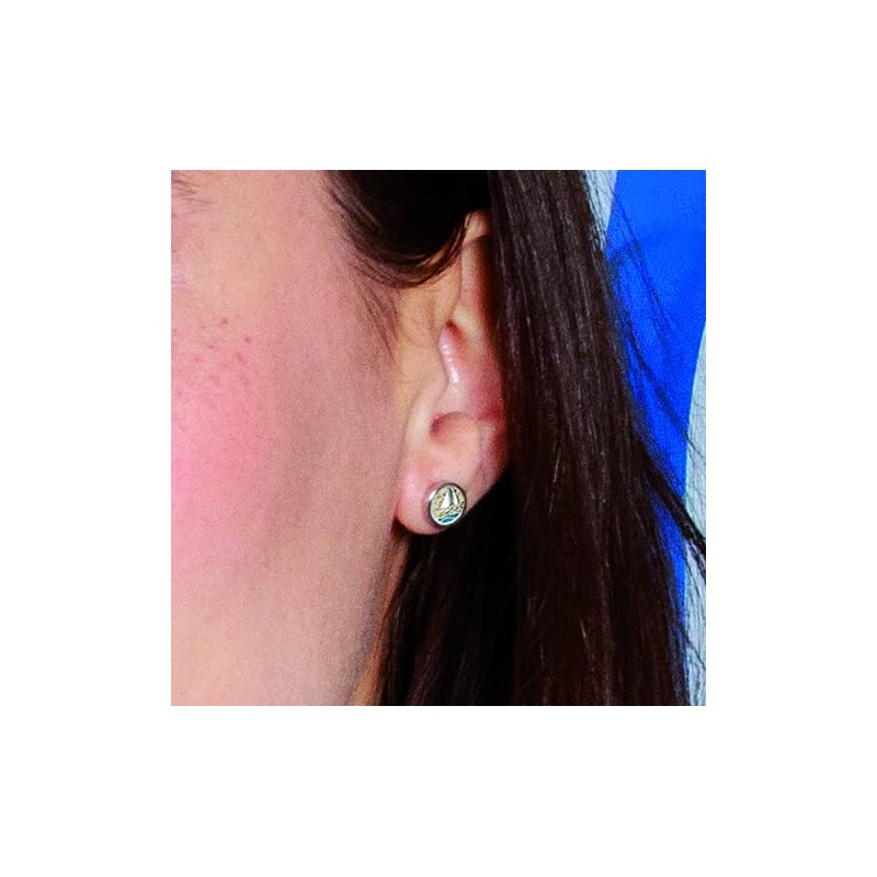 DUR Sterling Silver Sand Beach Sand Stud Earrings - SIZE: