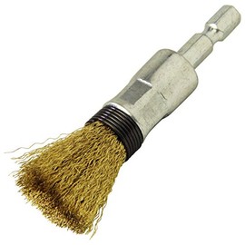 SK11 Hexagonal Shaft Wire Brush, 0.6 inches (15 mm), Brass