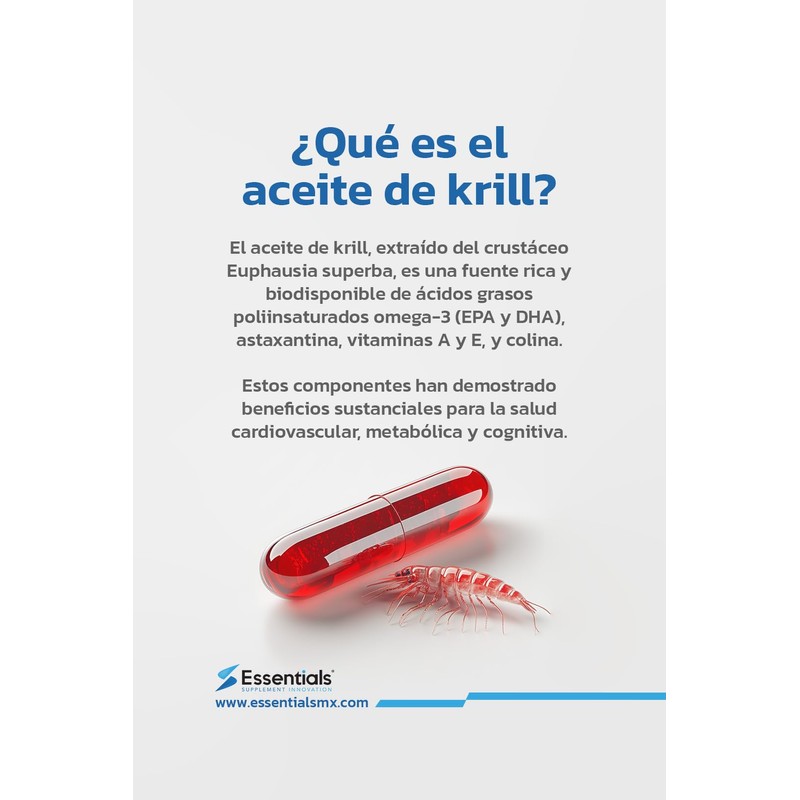ESSENTIALS INNOVATION Krill 500 mg Aceite de Krill Oil Puro