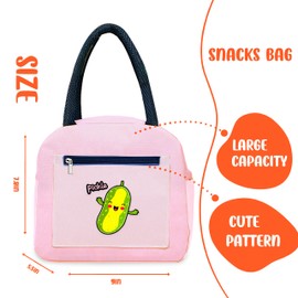 BJDAMAI Pickle Bento Bag, Thermal Insulated Cooler Lunch Bento Tote Bag, Gifts For Teens Girls Kids Women, Work Travel Office Camping Picnic Beach Lunch Essentials!