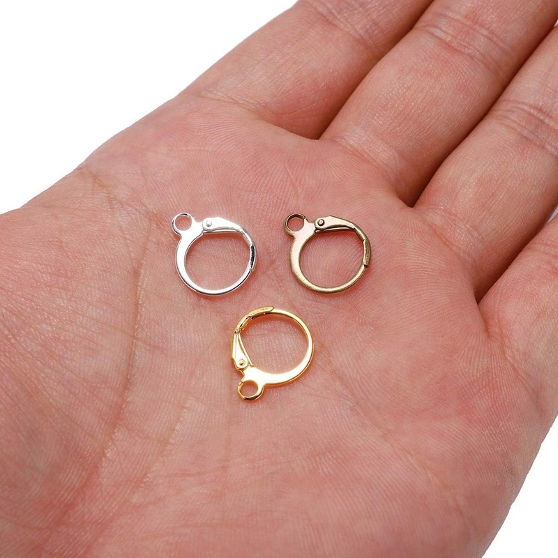 20 ganci per orecchini in rame, 14 × 12 mm,