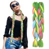 Curly Braiding Hair 24inch 3Pcs Ombre Synthetic Fiber Colorful Jumbo