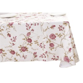 Heavy Duty Vinyl Tablecloth with Flannel Backing Waterproof Oil-Proof Plastic Table Cloth Stain-Resistant Wipeable Rectangle or Square Table Cover for Indoor and Outdoor (Flowers, 60X84 Inch)
