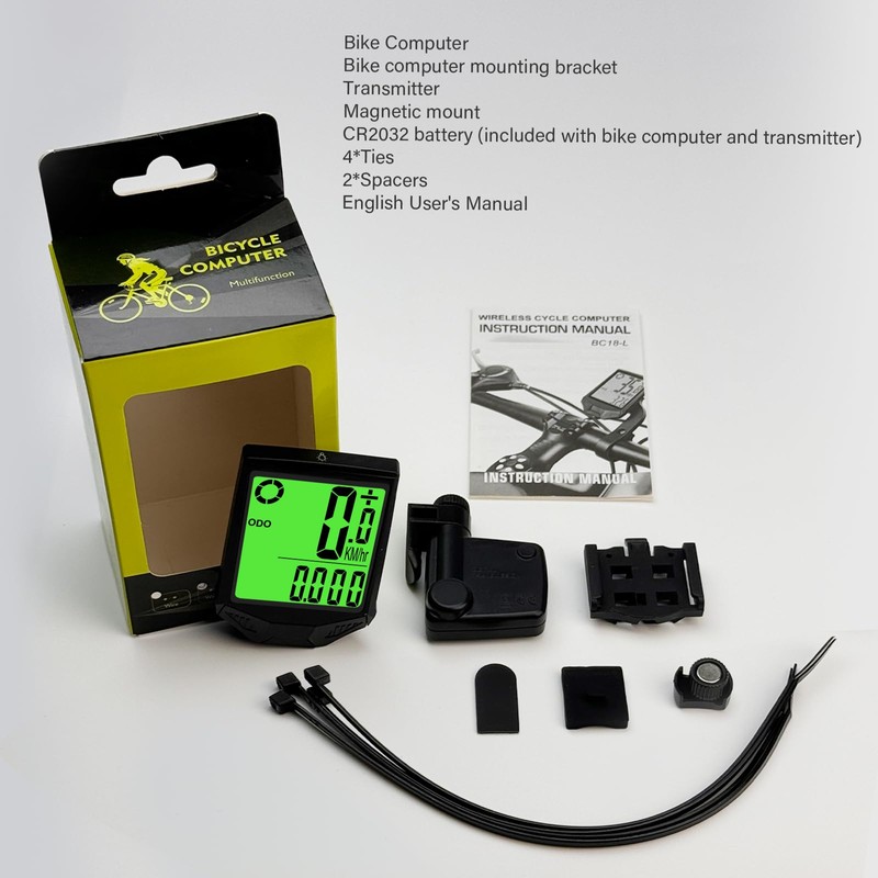 Bike Computer Wireless 20 Functions IP66 Waterproof Bike Speedometer Cycle