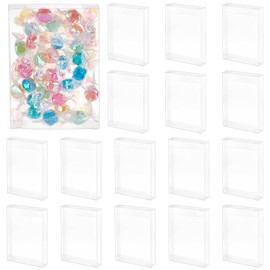 BENECREAT 30Pcs Clear Wedding Favor Boxes, 4.6x3.2x0.8Inch Transparent PVC Rectangle Gift Wrapping Box Clear Treat Box for Candy, Chocolate, Festival Gifts Packaging