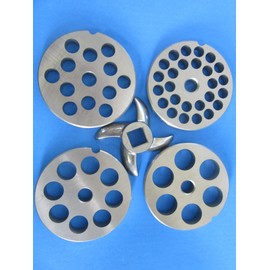 #22 5pc LARGE GRIND SET Meat Grinder Disc Plate and Knife for Hobart Cabelas LEM