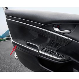 ANUNFRRE Car Accessories Fit for Honda Civic 10th Gen 2016-2021 ABS Carbon Fiber Interior Door armrest Panel Protective Cover Trim 4PCS Set