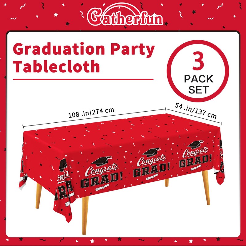 Gatherfun Graduation Party Decorations, Gongrats Grad Tablecover for Graduation Party