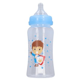 300ml Baby Bottle Wide Neck Cute Cartoon Pattern PP Safe Baby Milk Feeding Bottle for Infant Newborn Boys Girls Blue