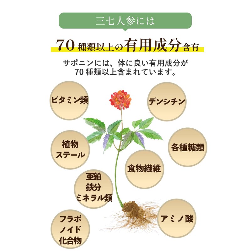 Organic Seven Carrots Supplement, 7 Ginsengs, Organic Cultivation, 70 Years