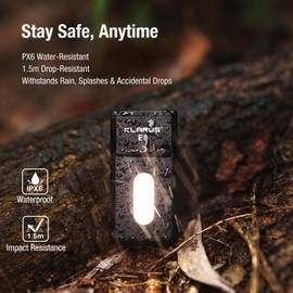 Klarus E8 180° Swivel Head & Triple-Light Pocket Flashlight - 1000 Lumens, Rechargeable, IPX6 Waterproof, Magnet, Clip (EDC)