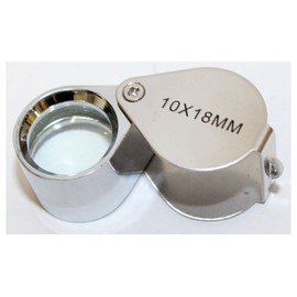 Maximize Chrome Jeweler's Loupe | 10X Power Magnification | Swivel 18mm (0.71") Glass Lens | Key Ring Attachment | Chrome-Plated Metal Body & Case | Includes Shockproof Storage Display Box