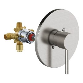 Design House Eastport II Brass Shower Trim with Valve in Satin Nickel
