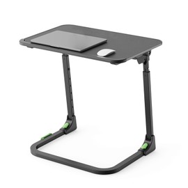 SAIJI Upgraded Small Folding Table, Height & Tilt Adjustable Sturdy TV Dinner Tray Tables, Multifunction TV Trays for Eating, Working, Crafting on Couch & Bed, Living Room Laptop Desk
