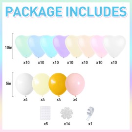 16 Set Flower Balloons DIY Kit,Colorful Heart Balloons Daisy Balloons Flower Heart Shape Balloons Party Decorations for Birthday Party Valentines Graduation Wedding Anniversary