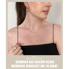 Brandlinger ® Zodiac Sign Necklace Women's 925 Silver Zodiac Sign Chain Necklace Women's Gold-Plated with 18 Carat Gold Jewellery for Women and Girls Chain Length Adjustable 45-50 cm, Sterling Silver