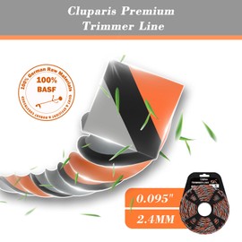 Cluparis 381-Feet Super Heavy Duty Trimmer Line .095-Inch-by-1-Pound Twist Pro Trimmer Line Bulk 3-Component Tri-Extrusion Weed Eater String with Super Line Cutter