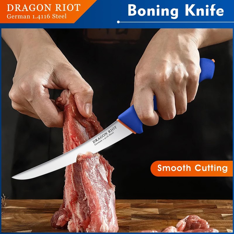 DRAGON RIOT Carving Knife Set for Meat 6 Inch Curved