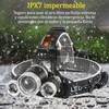 Lampara de Cabeza, Linterna Frontal LED Recargable y Impermeable, 4