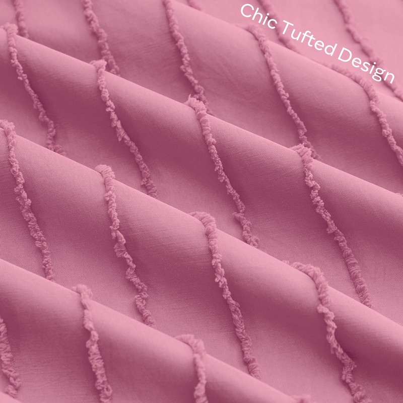 JELLYMONI Pillowcases Standard Size Bright Pink 2 Pack Boho Striped