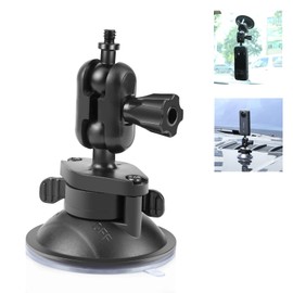 PULUZ Action Camera Suction Cup Mount for Insta360 X4 X3 ONE X2, Sport Camera Vacuum Suction Mount 1/4" Screw Rotation Magic Arm Car Windshield Window Mount for Gopro, OSMO etc.