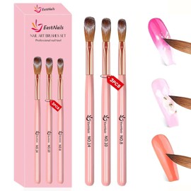 3 PCS Acrylic Nail Brush Set, Acrylic Brushes for Nails Size 8/10/14 Nail Brush Set Nail Brushes Durable Brush for Beginner 3D Nail Art Tool Nail Art Brush for Gel Nail