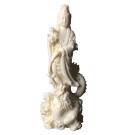 Quan Yin Statue Standing on Dragon,Kwan Yin Mercy Goddess Chinese Feng Shui Sculpture Asian Goddess Female Buddha Buddhist Decoration