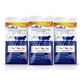 Champion USA JustiFLY Feedthrough Cattle Fly Control | Non-Toxic Larvicide. Controls All Four Fly Species That Affect Cattle. Over 50 Million Head Treated (3 Pack)