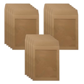 WYAN Pack of 15 A5 Brown Envelopes with Window, Kraft Paper Envelopes, Business Envelopes, Window Envelopes, for Letters, Business Mail (16.5 x 21.5 cm)