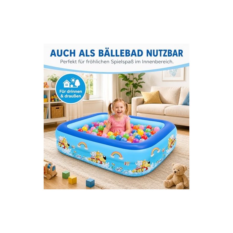 Sunshine Smile Piscina Hinchable para niños, 120 x 85 cm,