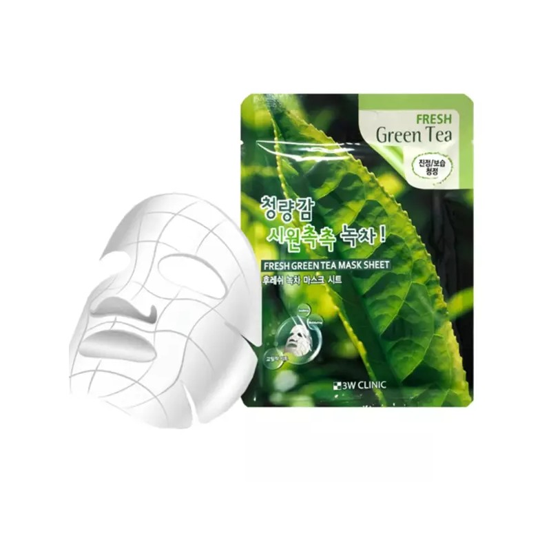 녹차 3W 고밀착 냉온 마스크시트 10매 Green Tea 3W High-Adhesion
