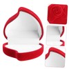 STOBAZA 2 Pack Heart Shaped Ring Boxes Flocked Jewelry Storage