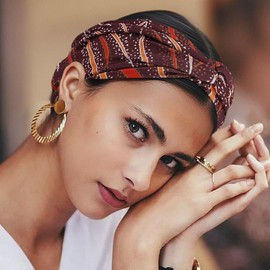 Aushamtai 6 Pieces Wide African Headbands for Women and Girls Elastic Yoga Turban Boho Printed Stretchy Bandeau Knotted Fashion Hair Accessories for Outdoor Non Slip