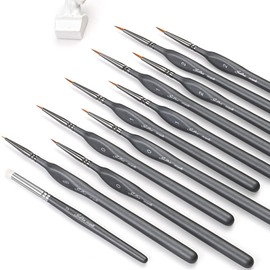 Miniature Paint Brushes Detail Brushes 10pcs with 1pc Miniature Dry Brush for for Miniatures Citadel Model Paint Brushes for Acrylic