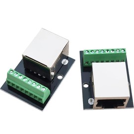 IMCCZONY 4PCS RJ45 Ethernet Female Socket Connector Breakout Board,2.54mm Connector Board Shielded Network Adapter Terminal