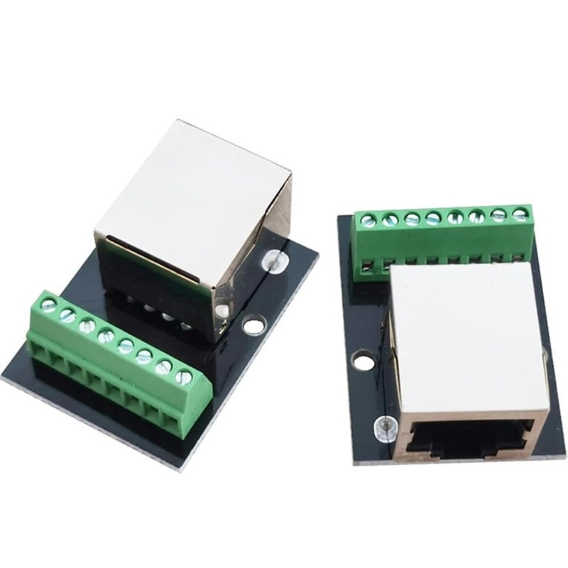 IMCCZONY 4PCS RJ45 Ethernet Female Socket Connector Breakout Board,2.54mm Connector