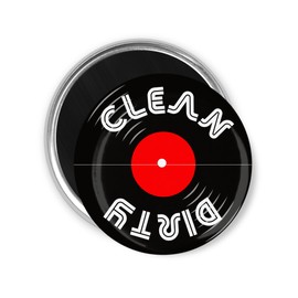 Dishwasher Magnet Clean Dirty Vinyl Record Red Label ~ 3.5" Round Kitchen Magnet