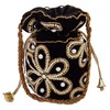 Purpledip Chenille Potli Bag (Clutch, Drawstring Purse): Intricate Bead Work