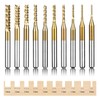 Titanium Coated Engraving Milling Cutter Carbide Bits, 0.8-3mm, 1/8'' Shank,